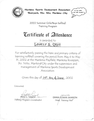 certificate of attendance hehe